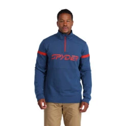 Spyder Mens Speed Half Zip - Abyss Volcano -Spyder 211252 415 1 md1t21