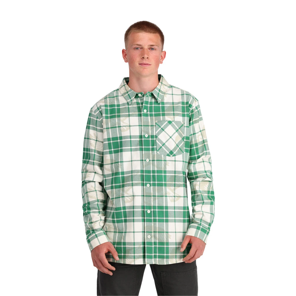 Spyder Mens Creston Flannel - Verdant Green 2 Spyder Mens Creston Flannel - Verdant Green - Image 2