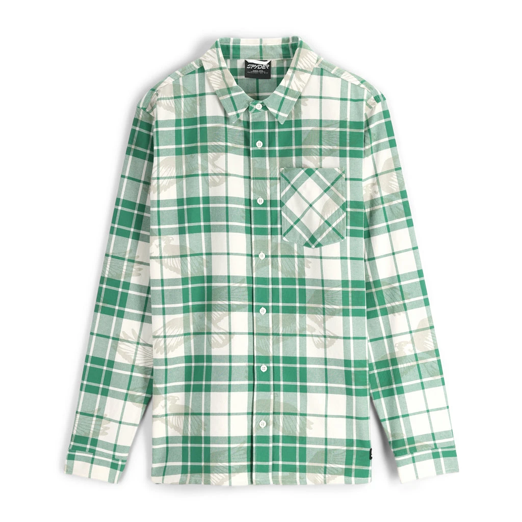 Spyder Mens Creston Flannel - Verdant Green 1 Spyder Mens Creston Flannel - Verdant Green